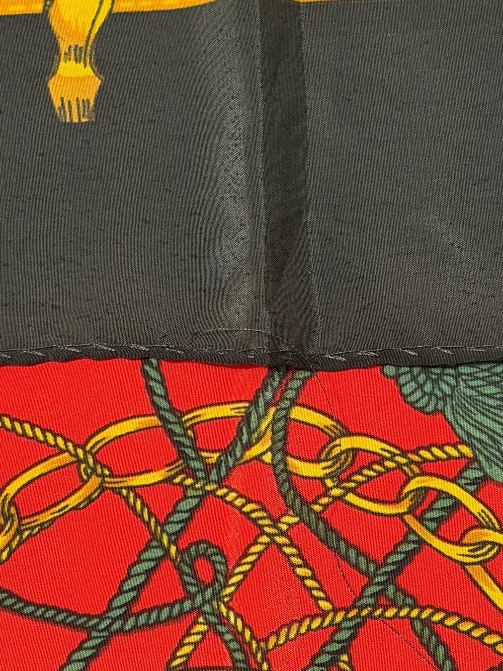 Hermes Silk Scarf - Black, Red, Gold - Picture 12 of 12